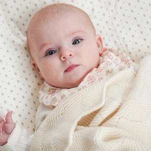 Плед вязаный для новорожденных Кам Кам Копенгаген (Cam Cam Copenhagen), кремовый, 100 х 80 см